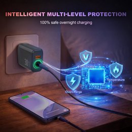 Cargador rápido PD de 30W con USB-C y USB-A – NOVOTECK C-026