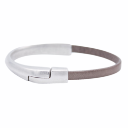 AMACAYACÚ (Silber) Lederarmband mit Magnetverschluss