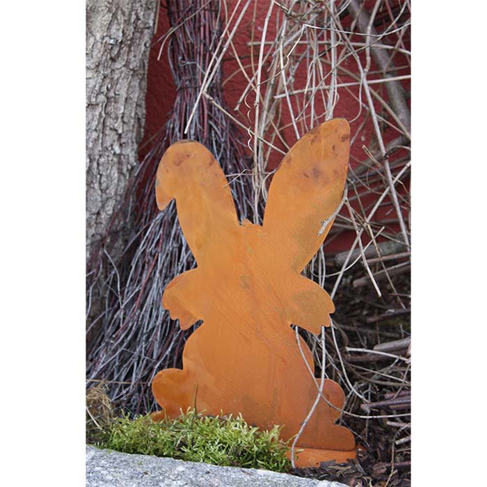 Easter decoration bunnies "Family Spoon" | Vintage metal garden decoration