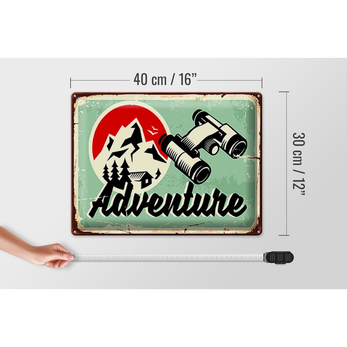 Tin Sign Retro 40x30cm Adventure Adventure Outdoor