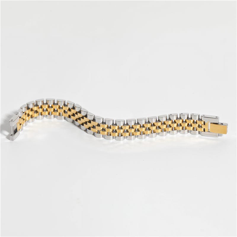 Yura - Woven Gold Silver Watch Chain Bracelet