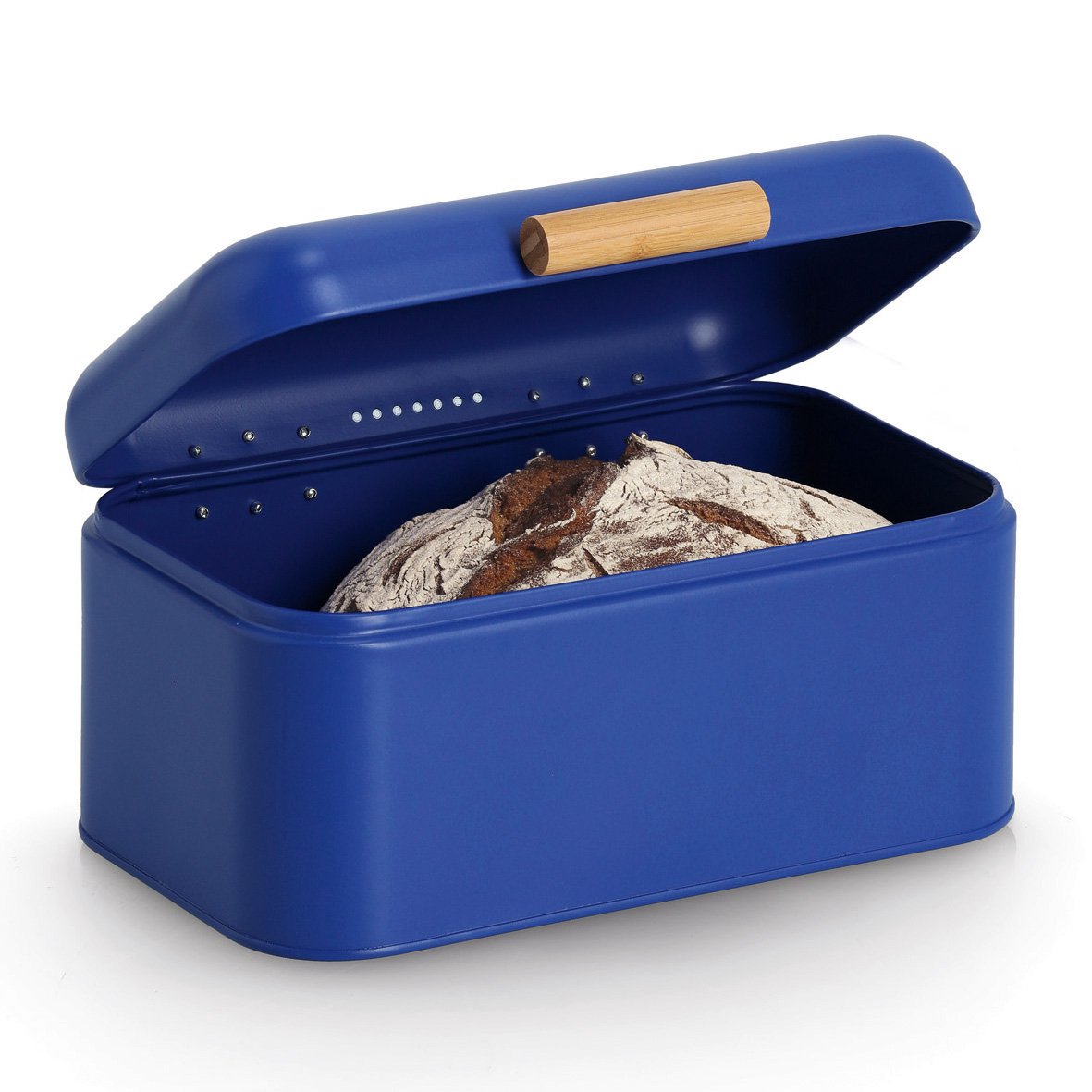 Bread bin, metal/bamboo