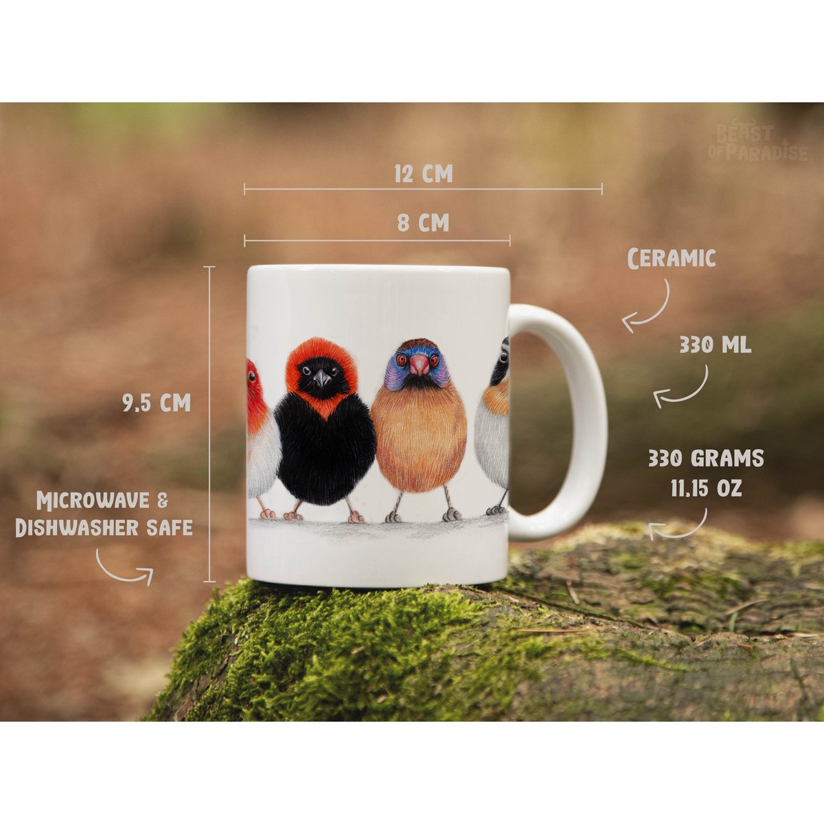 Ceramic Mug, African Birds, Funny Mugs, Animal Mug