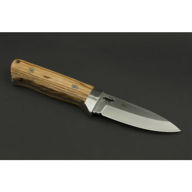 ED MAHONY Red Deer, couteau de chasse par Detlef Ritter, avec dessin d'art de 2 cerfs rouges sur la lame
