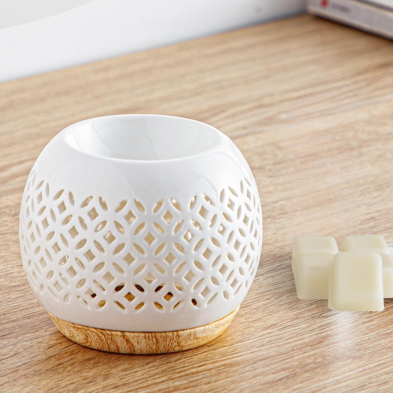 Kominek do perfum z serii Céramy – Qianbi – Lakierowany ceramiczny świecznik – Dyfuzja zapachowych wosków, olejków eterycznych – Dekoracyjny pomysł na prezent