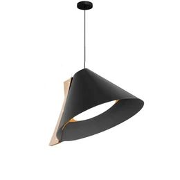 Lampada a sospensione Silence M D40 cm in pelle riciclata