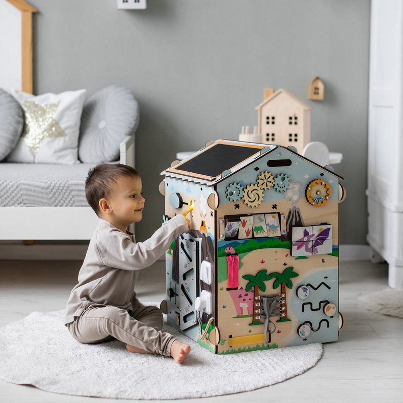 Busyboard Spielhaus DINO mit Beleuchtung