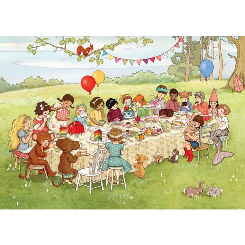 Postkarte Woodland Tea Party