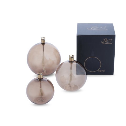 Olielamp Round champagne brass L