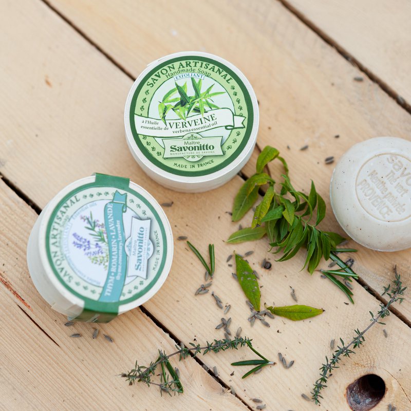 Verbena-Peelingseife in Holzkiste 100g