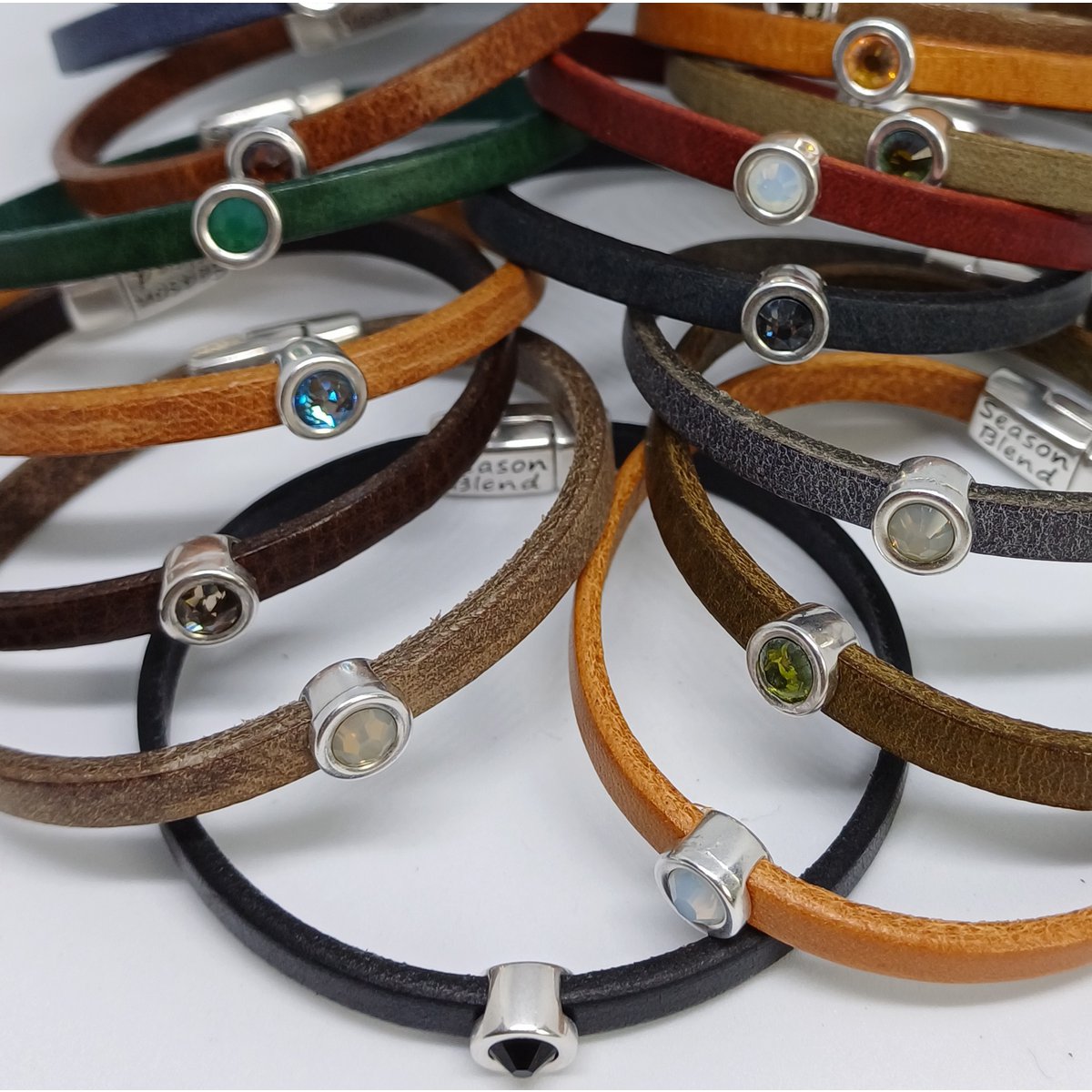 Shorty læderarmbånd antik sølvbelagt