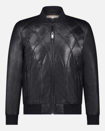 Edison │ Quilted Leather Bomber Jacket