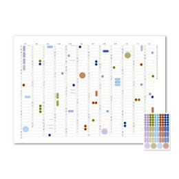 Kalender met zelfklevende stippen 2027 - A2/A1
