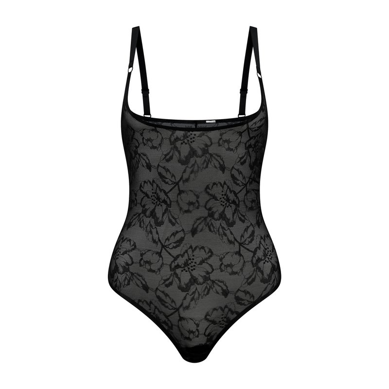 Lacy Open Bust Bodysuit