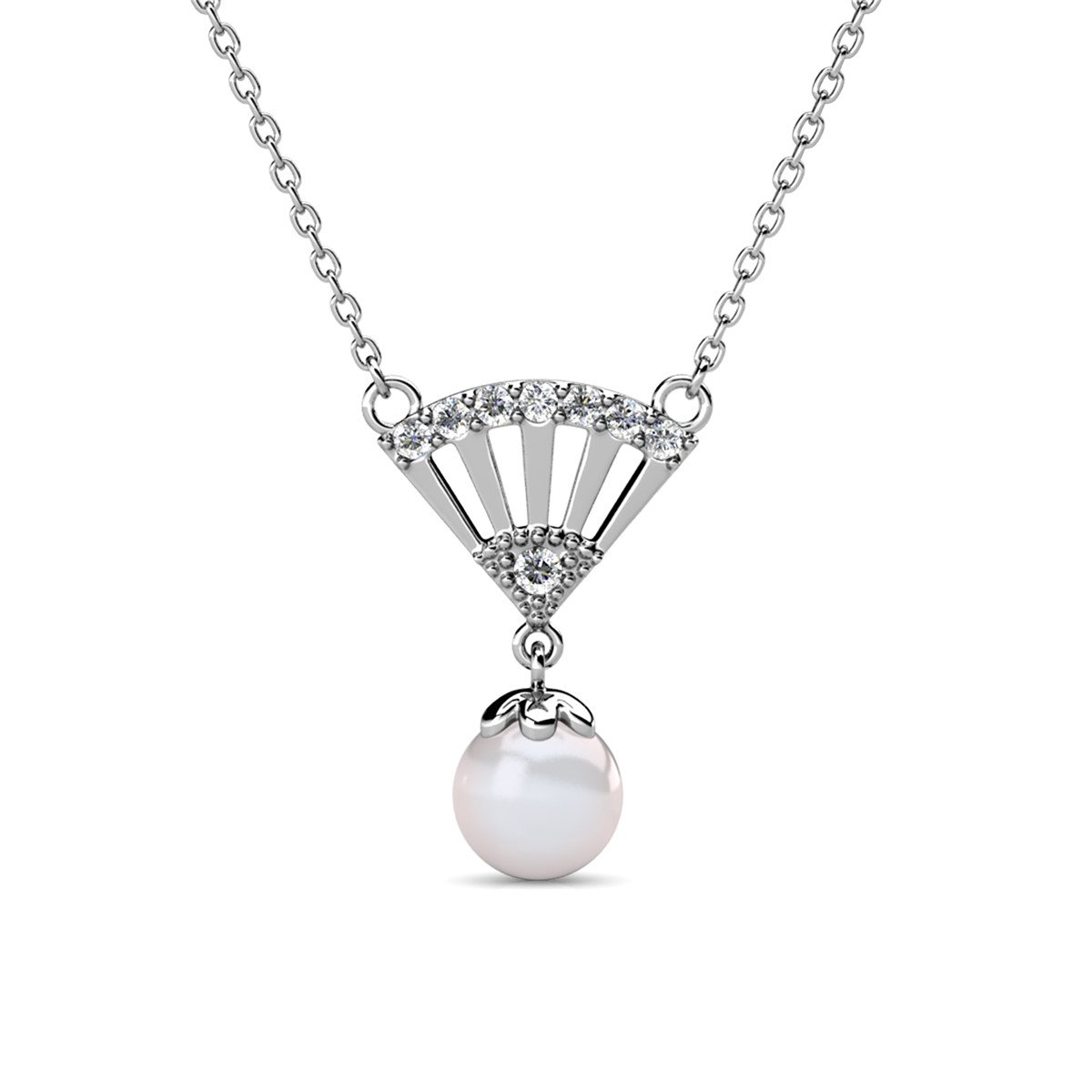Ingride Pearl Pendants - Silver and Crystal