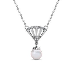 Ingride Pearl Pendants - Silver and Crystal