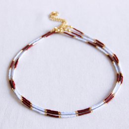 Collana Miyuki - Cremosa di cacao blu da sogno