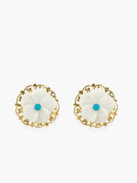 Petals Earrings With Turquoise