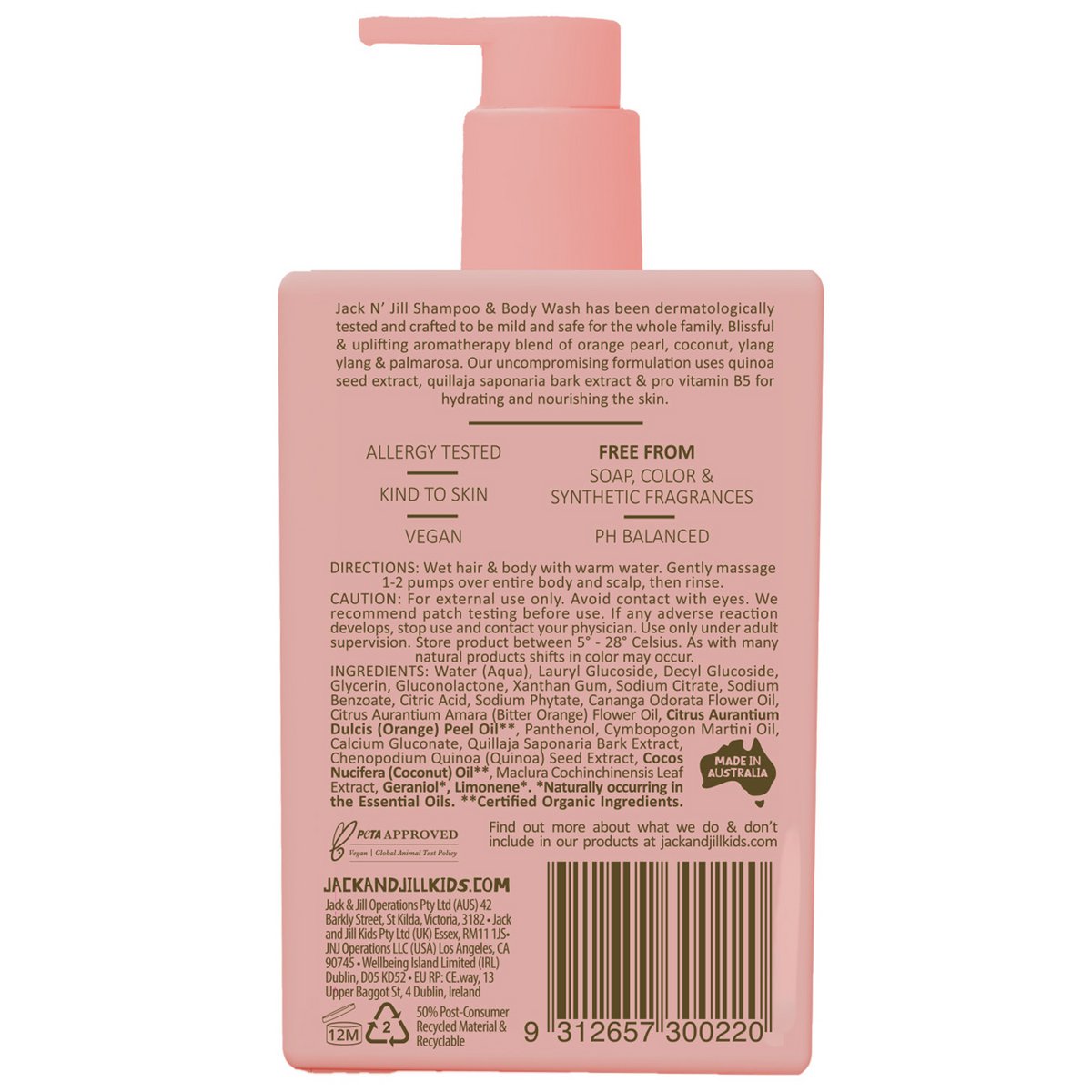 Jack N' Jill - Shampoing et nettoyant pour le corps