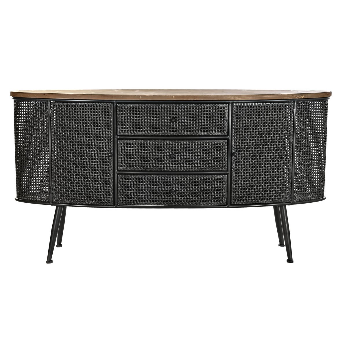 BUFFET ABETO METAL 145,5X45X76 BOTELLERO NEGRO MB200586