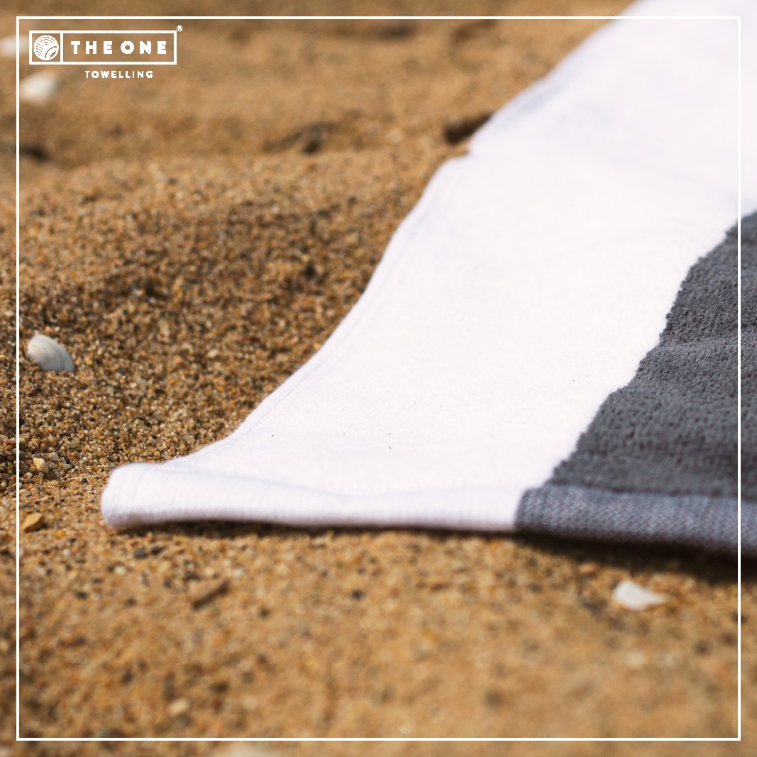 Beach Towel, 100% cotton, 90x190 cm, Stripe Petrol/Mint