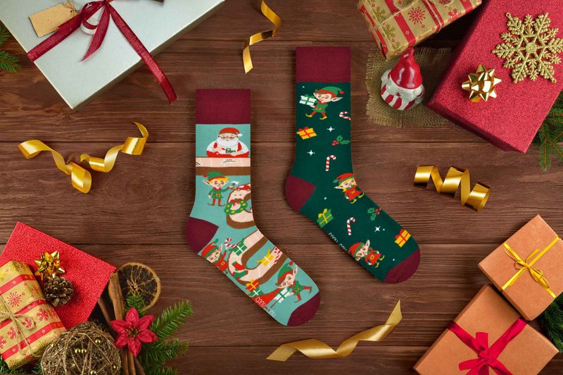 Julestrømper | Xmas sokker | Julemandens nuværende favorit - afslappet uoverensstemmende sokker