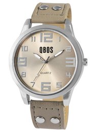 Zegarek unisex QBOS z paskiem z imitacji skóry