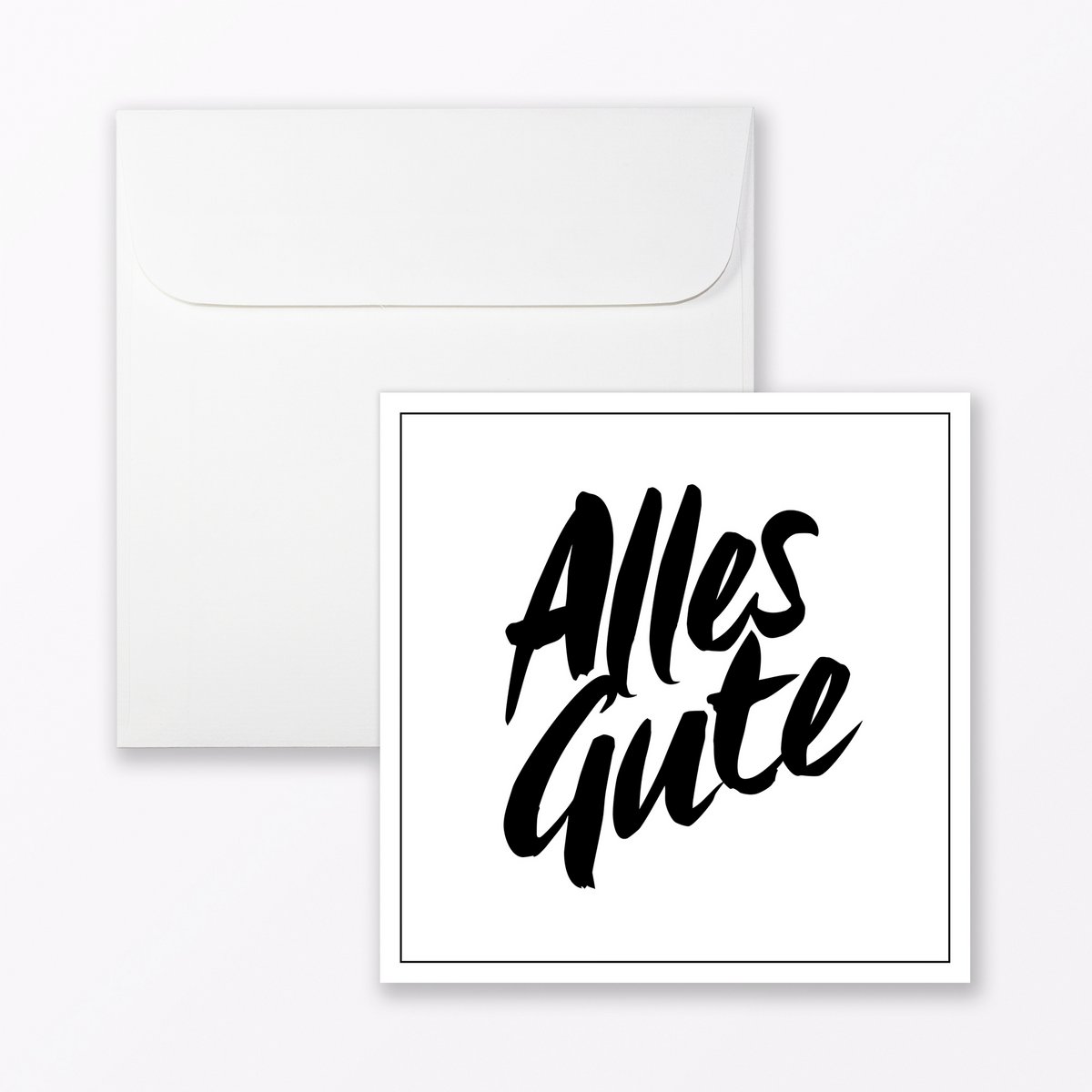 Glückwunschkarte "Alles Gute" quadratisch inkl. Umschlag