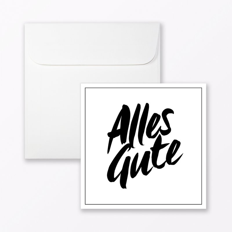 Glückwunschkarte "Alles Gute" quadratisch inkl. Umschlag