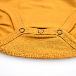 Kurzarm-Body aus Wolle – Merinowolle – Harvest Gold