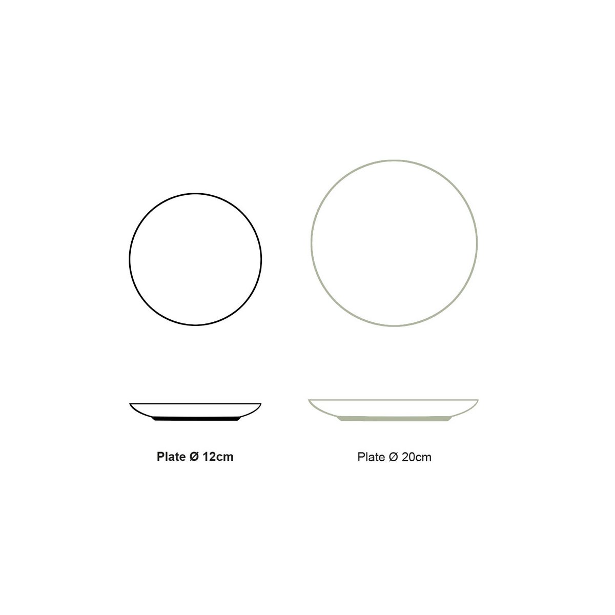 Set/4 Plates Gold 12cm