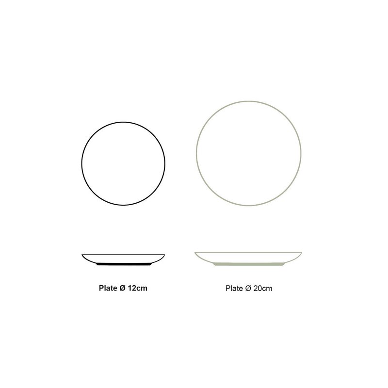 Set/4 Plates Gold 12cm