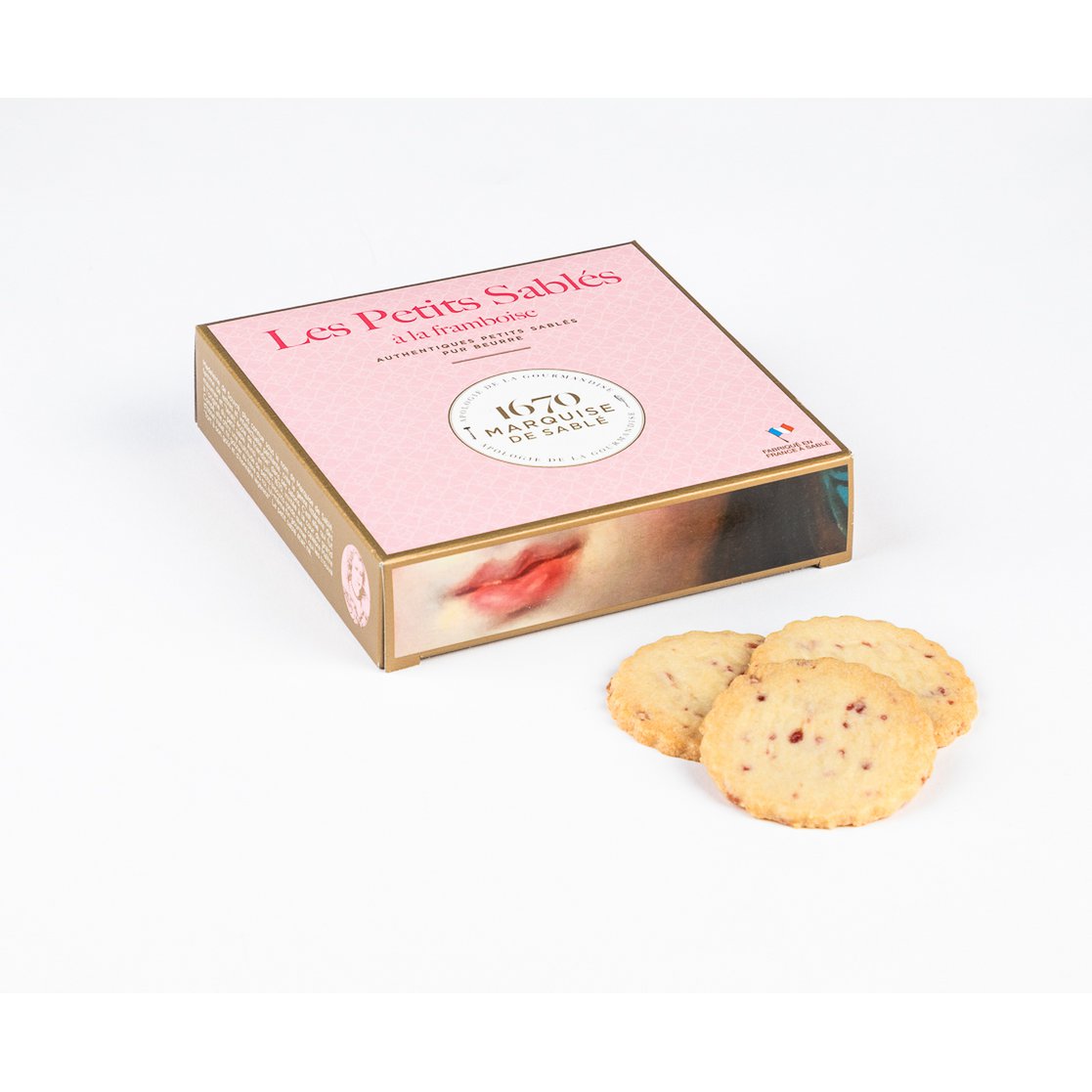Raspberry chip shortbread cookies - 100g cardboard box - End of school year gift