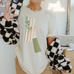 T-shirt boek lezen stapel boeken - biologisch katoen Booklover shirt cadeau