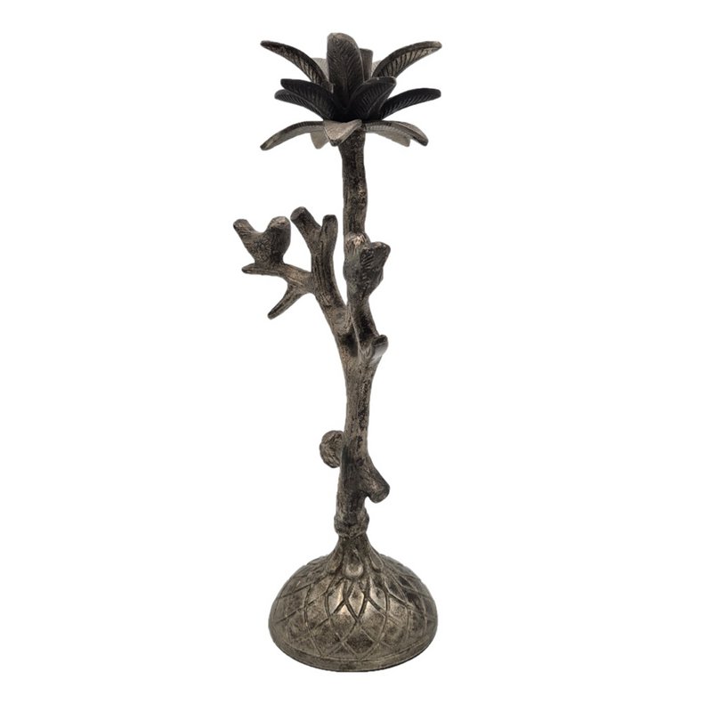 Candelero - Pájaro - Plata Antigua