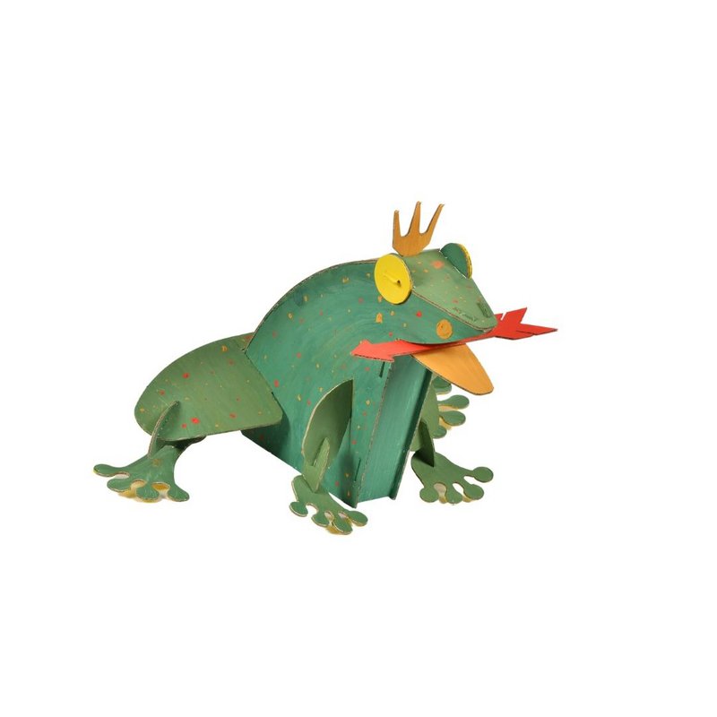 Maqueta de rana, juguete de cartón para construcción y pintura, bricolaje, 3D, blanco, 6+ años