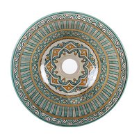 Oriental hand-painted ceramic sink Fes111