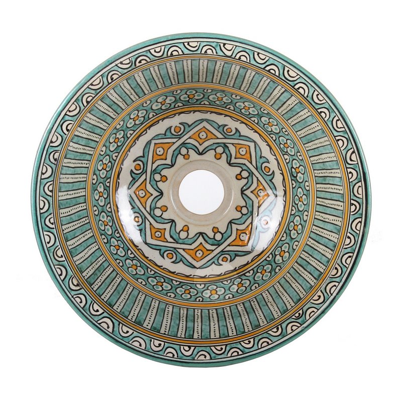 Oriental hand-painted ceramic sink Fes111