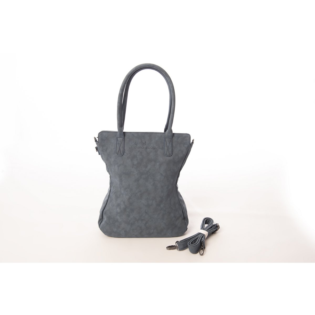 Hand/shoulder bag Dark blue curvy design