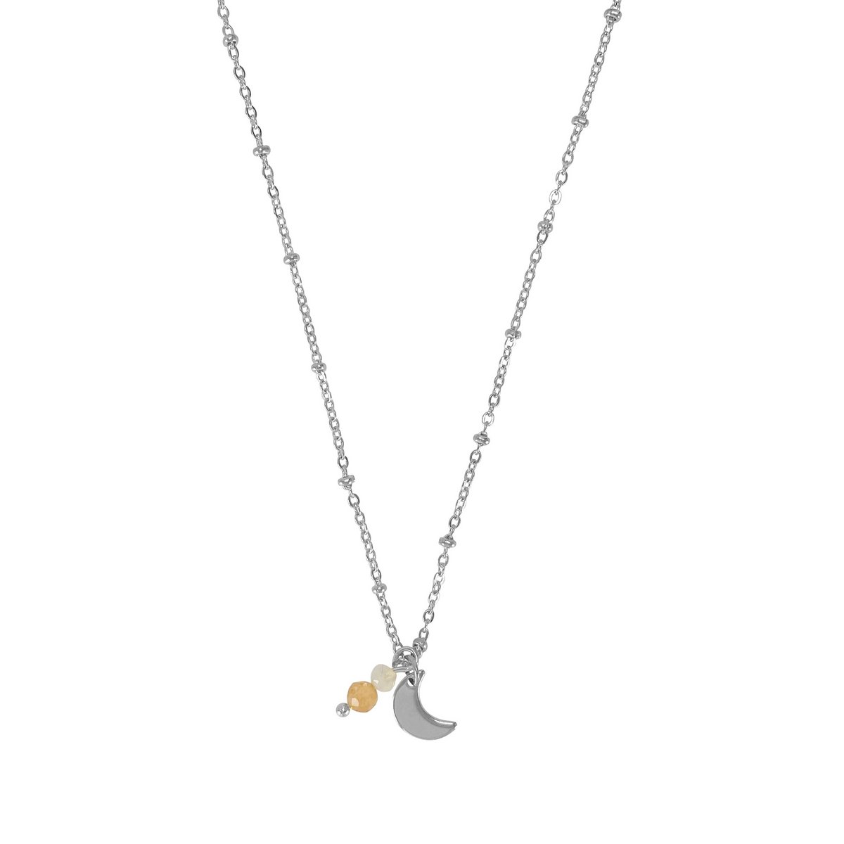 Necklace Moonstone & Sunstone - Silver