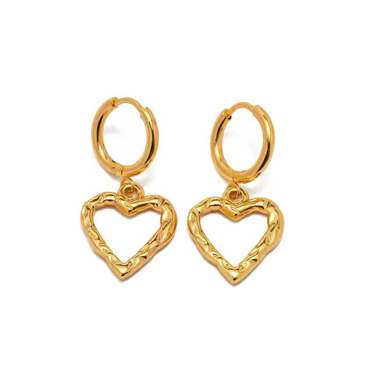 LOUIZ Gold earrings with hearts