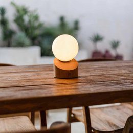 Morris lysebrun genopladelig lampe