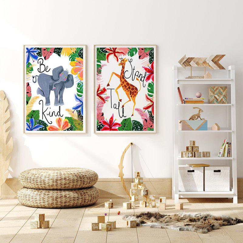Be Kind Safari Elephant Print