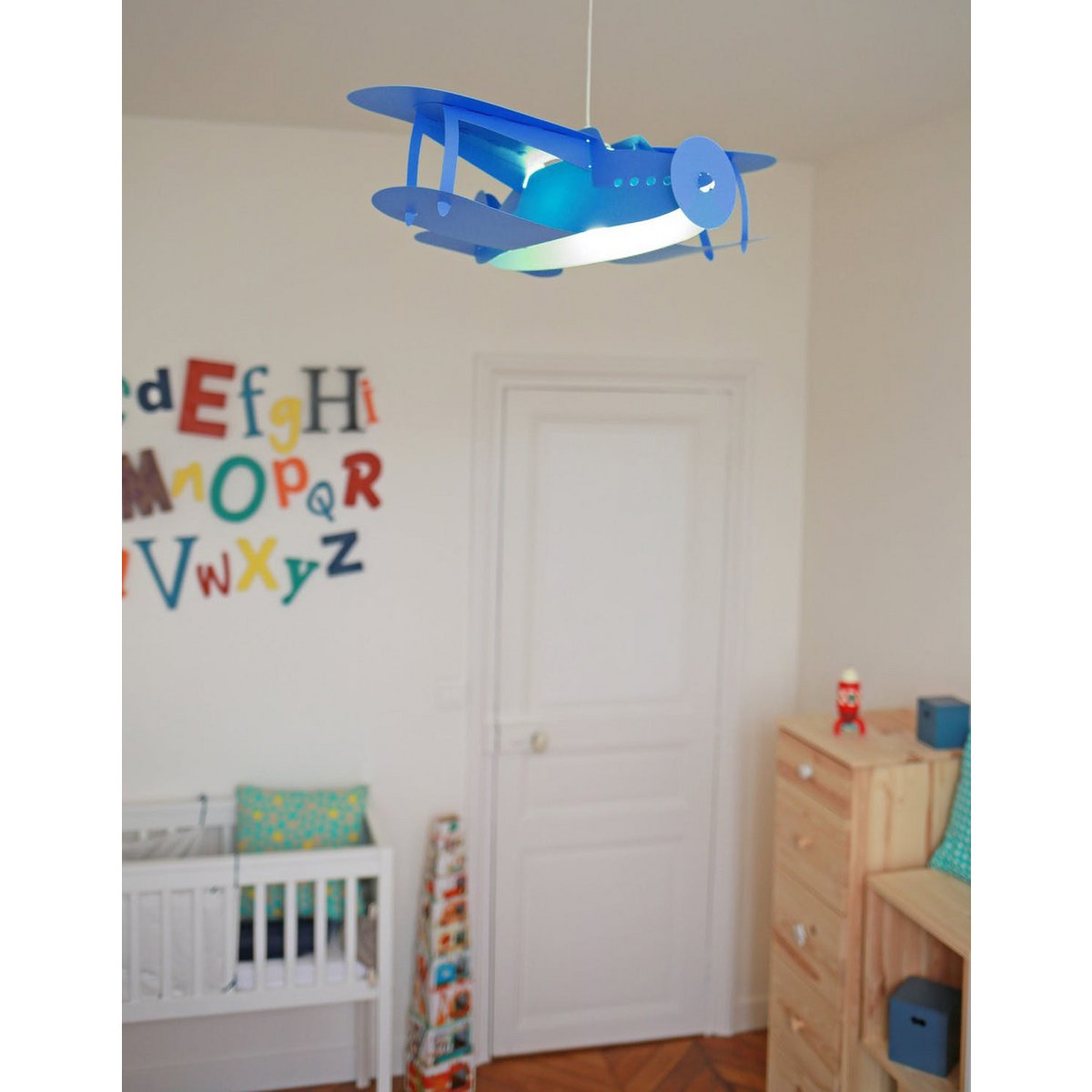 NIEBIESKA LAMPA WISZĄCA DLA DZIECI