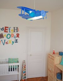 LAMPADA A SOSPENSIONE PER BAMBINI AEREO BLU
