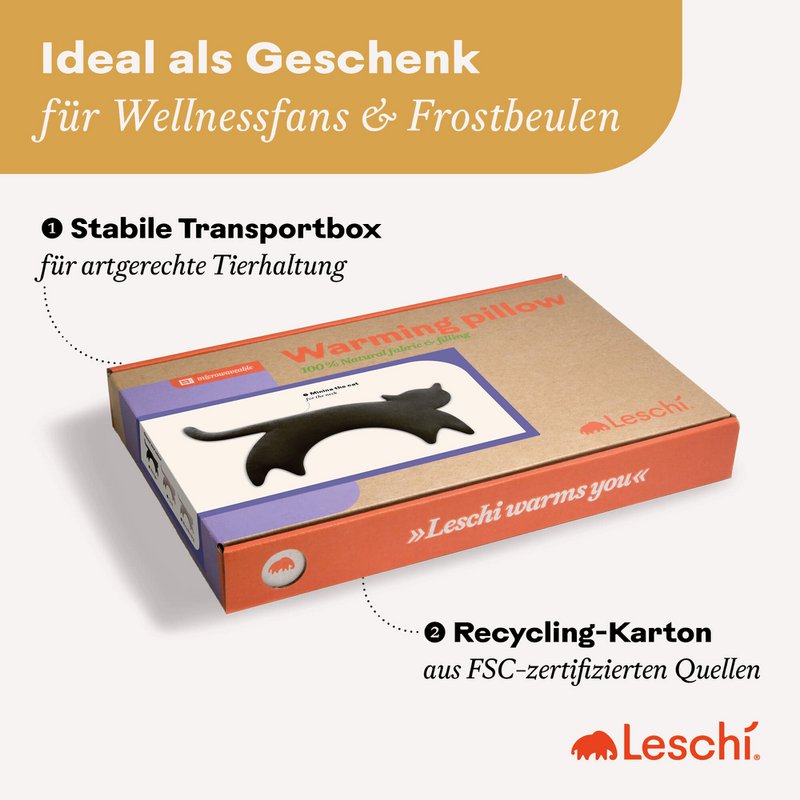Bio-Körnerkissen für die Mikrowelle, Wärmekissen für Schulter & Nacken, Katze Minina