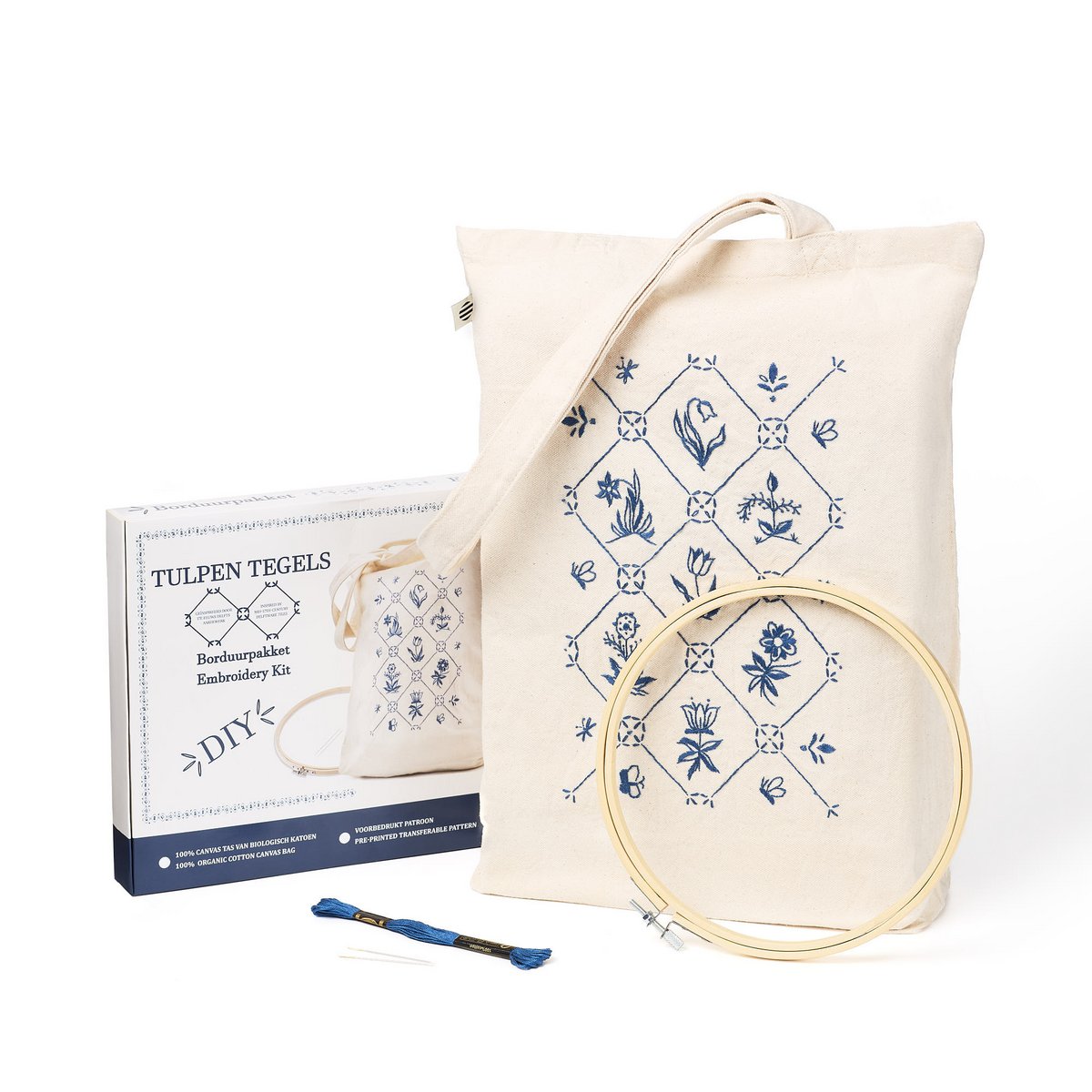 DIY Tote Bag Borduurpakket "Tulpentegels"