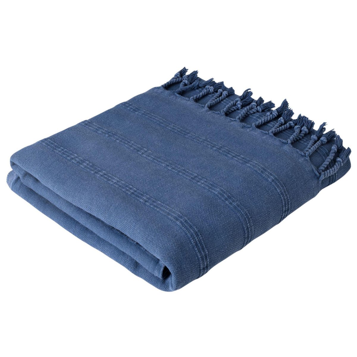 Asciugamano turco lavaggio in pietra - blu