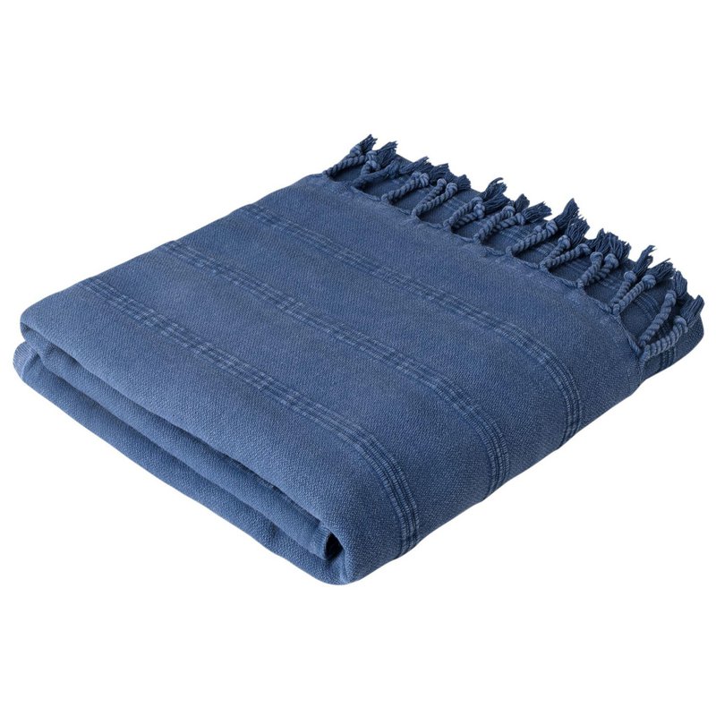 Asciugamano turco lavaggio in pietra - blu