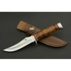 ED MAHONY Taiga Hunter Jagdmesser mit Griff aus Lederstreifen, 440C